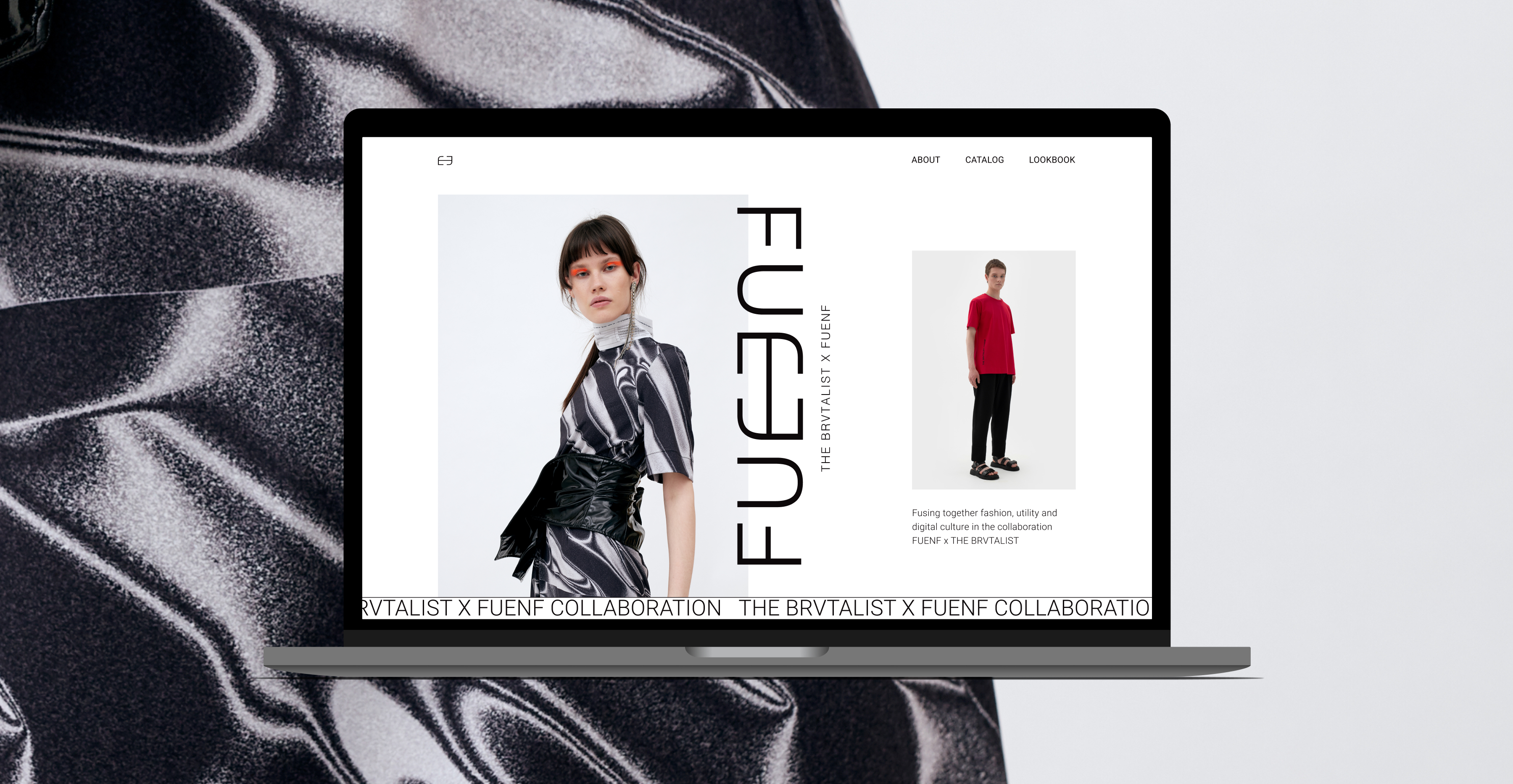 Site preview on laptop with abstract background